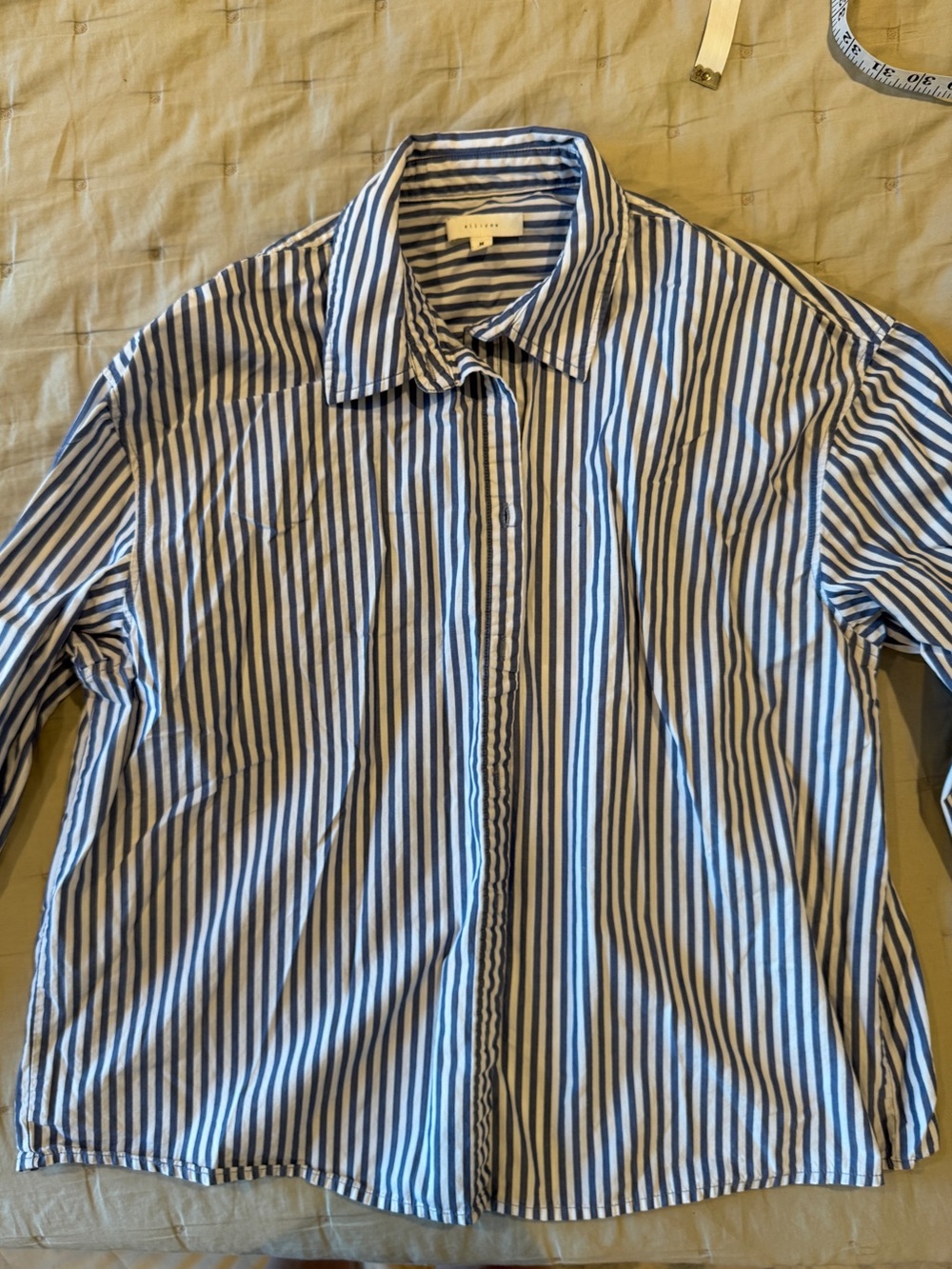 All:Row Classic Button Down Shirt Navy/White Stripes
